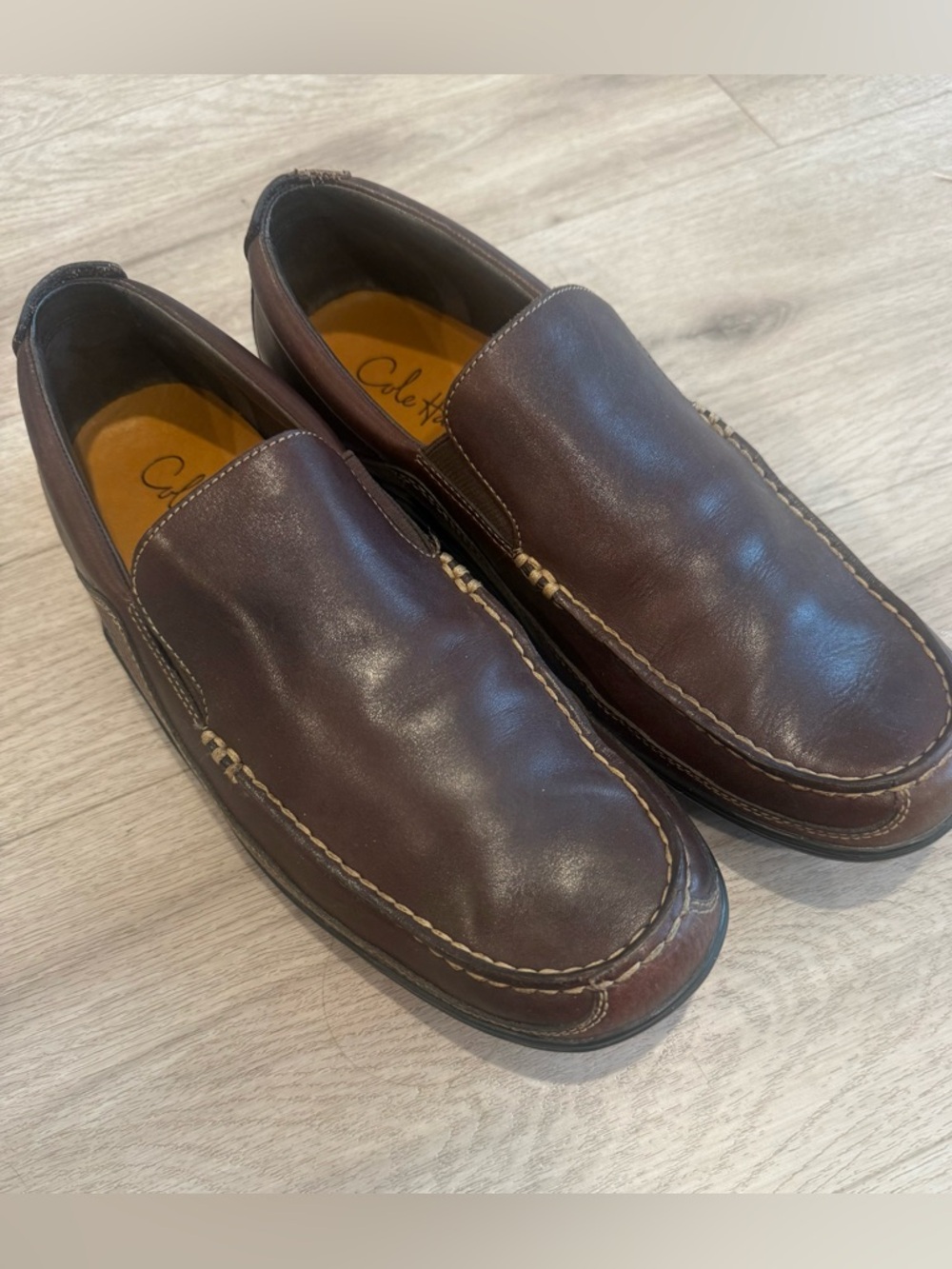 Cole Haan Mens 9.5 Med Tucker Venetian C04059 Brown Leather Slip On Loafer Shoe